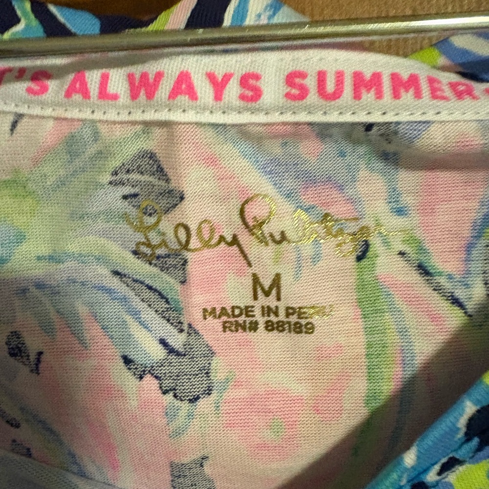 NWOT! Lilly Pulitzer Finn T-Shirt Dress Multi Bermudaful Size M - Picture 6 of 6